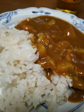 麦の膳ご飯でカレーライス